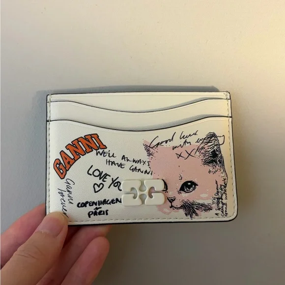Ganni Women White Wallet Cat - Picture 2 of 6